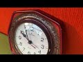 1970s deep red ceramic clock from junghans germany with quartz movement with gloss effects mid