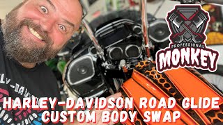 Custom Harley Davidson Body Swap: Road Glide Paint Set Installation!