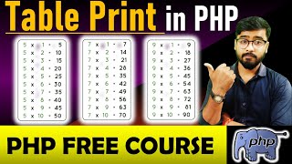 PHP Tutorial - Multiplication Table in PHP | For LOOP in PHP #php_tutorial
