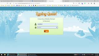 Logging into Typing Quest and Site Navigation