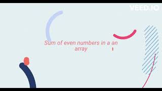 Sum of Even Numbers in an Array || Day 2 || C++