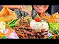 COOKING & EATING PALAK ROTI WITH SPICY SOYA MEAT CHILLI, RICE, DAL & PAPAD | HEALTHY SPINACH ROTI 🌱