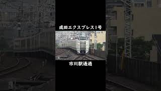 【JR東日本】市川駅で成田エクスプレス1号高速通過