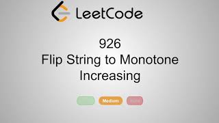 926. Flip String to Monotone Increasing | Python