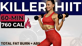 60-MIN INTENSE FAT KILLER HIIT WORKOUT (lose weight fast, build lean muscle, total body burn + abs)