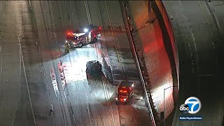 2 killed in fiery crash involving semitruck on 5 Freeway in Sun Valley