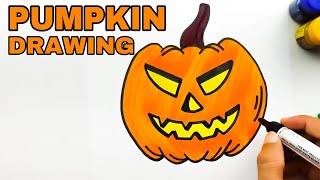 Halloween Pumpkin Drawing | How to draw Halloween Pumpkin