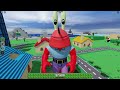 tiny spongebob vs giant patrick in roblox eat the world