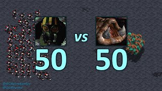 50 Goliaths vs 50 Mutalisks - Even Numbers - StarCraft Retro Battles