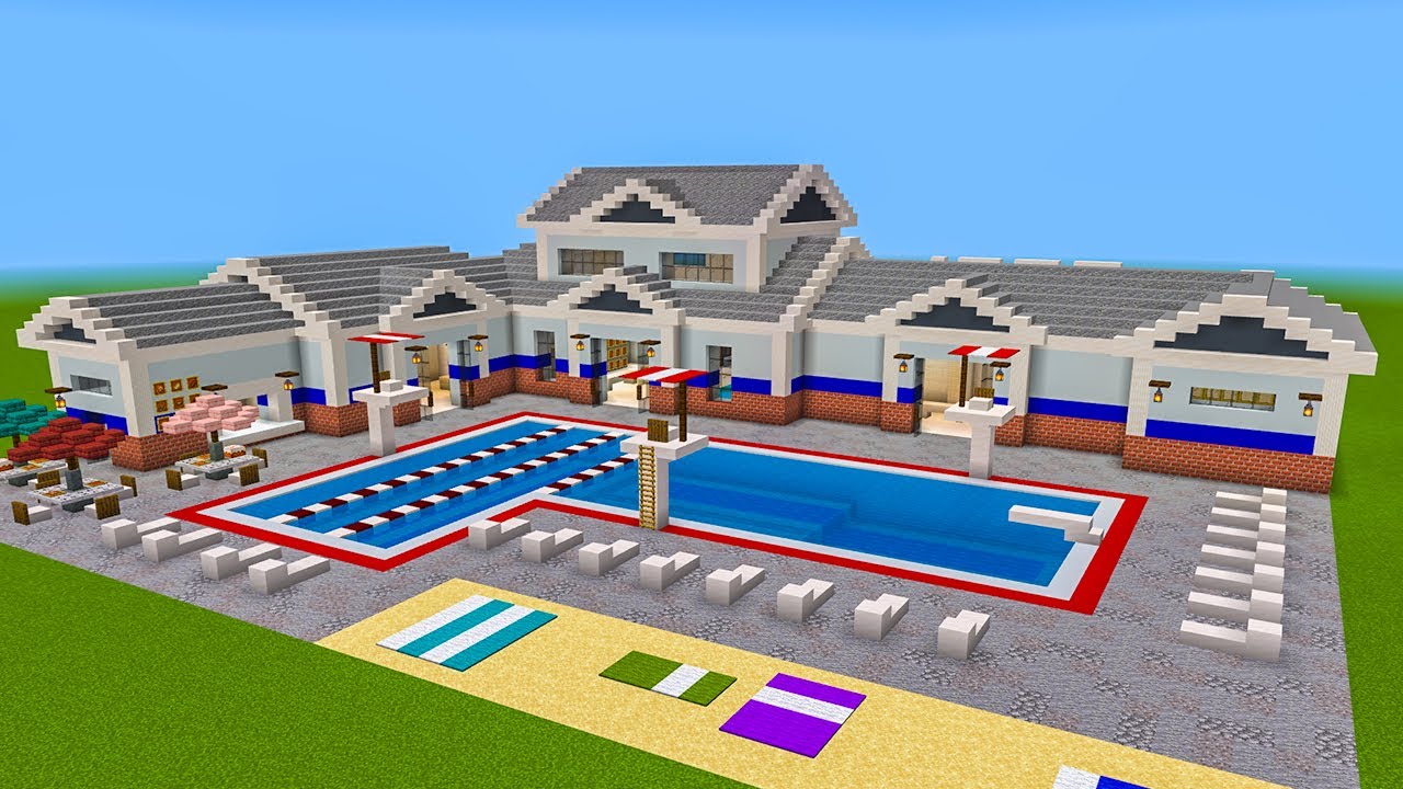 Minecraft How To Build A Public Swimming Pool Part 2 Youtube