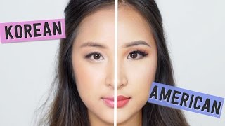 KOREAN vs AMERICAN Makeup Tranformation