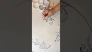 Paint vintage baroque scroll ornaments #painting #acrylicpainting #shorts