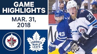 NHL Game Highlights | Jets vs. Maple Leafs - Mar. 31, 2018