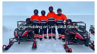 Snowmobiling on Langjökull Glacier