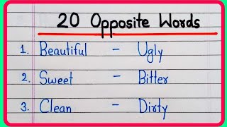 20 Opposite Words In English | Opposite Words | 20 Opposite Words | Opposite Words For Students