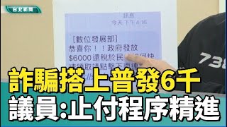 詐騙搭上普發6千元議題 議員籲止付程序精進