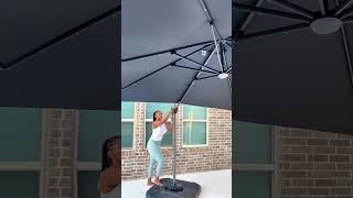 Brighten Up Your Outdoor Space with  Double Top Deluxe Solar Powered LED Square Patio Umbrella