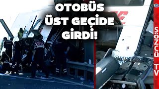 Ankara'da Otobüs Üst Geçidin Ayağına Girdi! Şoför Uyuyakaldı İddiası! Polatlı'da Can Pazarı