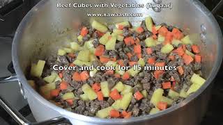 Beef Cubes with Vegetables Suqaar   YouTube