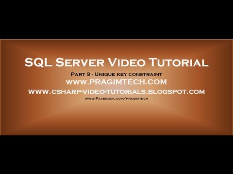 Unique key constraint - Part 9 Unique key constraint - Part 9