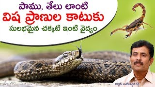 పాము, తేలు లాంటి విష ప్రాణుల కాటుకు సత్వరమైన, సులభమైన చక్కటి ఇంటి వైద్యం YES TV