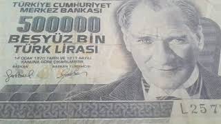 the most expensive Turkish Old Lira banknote from (7th issue 1970) 1.000.000 BİR MİLYON TÜRK LİRASI