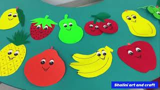Paper fruits | Paper fruit craft | paper fruit basket | How to make fruits cutouts￼
