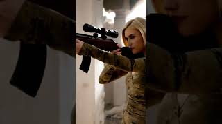 Deadly Beauty! Stunning Sniper Girl in Tactical Camouflage Takes Aim with Precision #SniperQueen