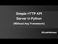 Create Simple API Server In Python (Without Framework)