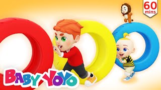 The Colors Song (Color Wheels Race) + more nursery rhymes \u0026 Kids songs - Baby yoyo