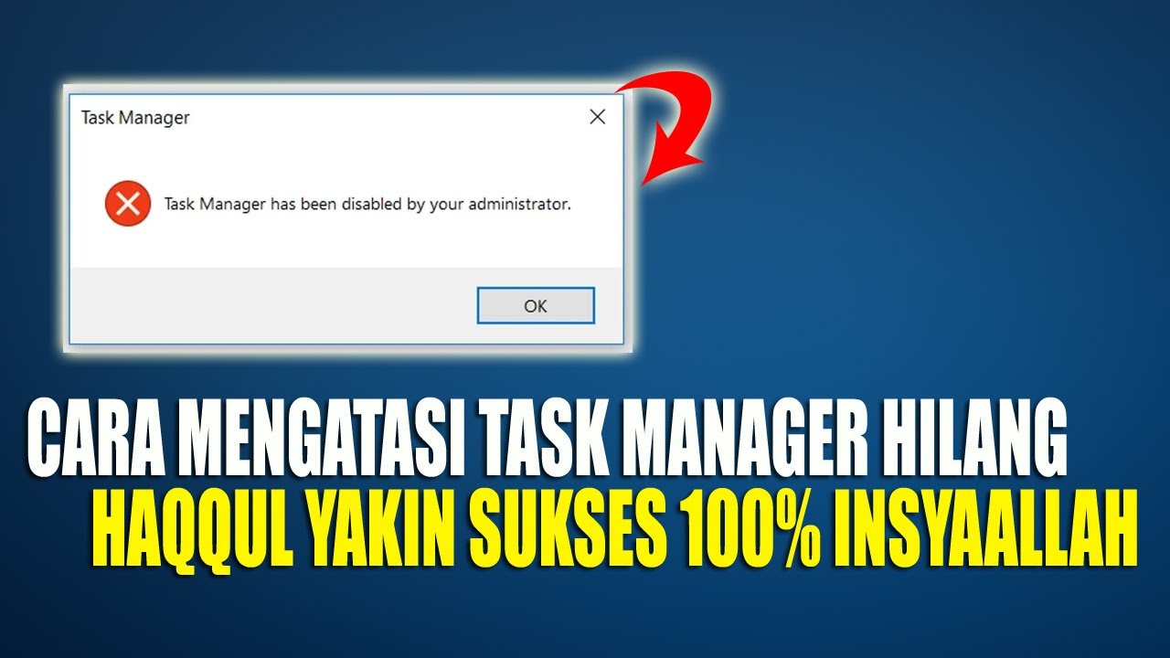 Cara Memperbaiki Taskmanager Tidak Bisa Dibuka Dengan Mudah - YouTube