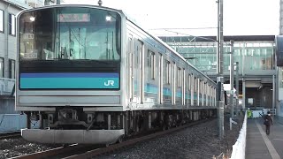 【電笛あり】仙石線  205系M6編成（1421S  石巻行き）小鶴新田駅を発車。