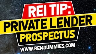 Real Estate Investing. Private Lender Prospectus | Raising Private Capital | Flipping Homes | Rental
