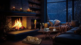 Feel the winter ambience in the cozy living room | Relax with a blizzard and a crackling fireplace