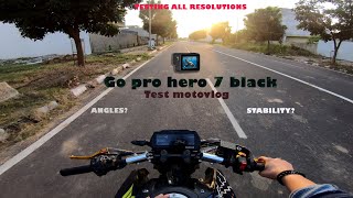 best camera for motovlog | go pro hero 7 black  review video | video quality test on bike #mt15