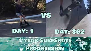 1 YEAR SURFSKATING PROGRESSION #surfskate #smoothstar #skate #surftraining #fyp