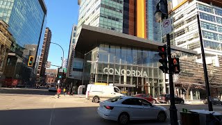 24 [4K] Concordia University Downtown Campus # Walking Tour during Curfew # Montreal, Canada