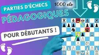 SPECIAL DEBUTANT AUX ECHECS !! 7 parties pédagogiques pour progresser aux échecs !