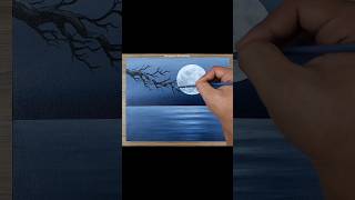 Acrylic Painting Techniques | How to Draw Moonlight Scenery #shorts #