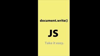 #7 document.write() | JavaScript | Frontend | Take it easy #shorts