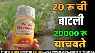 20 रू ची बाटली 20000 रू वाचवते,ऊस शेतीत वेस्ट डिकंपोजर चे फायदे अनेक,wast Decomposer,खोडवा नियोजन