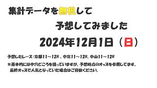 【2024年12月1日（日）】エクセル計算結果を無視して予想【競馬予想】