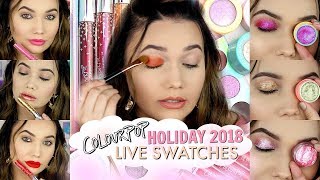 COLOURPOP Holiday 2018 LIVE SWATCHES | Face & Eye Swatches!