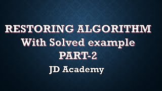 Restoring Division Algorithm Explained | Binary Division with Flowchart & Example #education