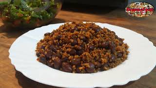 وصفة نباتية مجدرة الفاصوليا الحمرا Red beans mujaddara vegetarian recipe