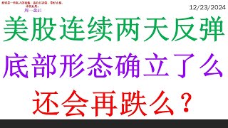 美股连续两天反弹, 底部形态确立了么。还会再跌么？