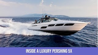 FULL TOUR INSIDE OF A NEW 2019 PERSHING 5X - FORT LAUDERDALE BOAT SHOW