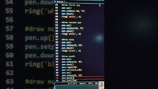 Draw Panda face using turtle in Python. #python #programming #shorts