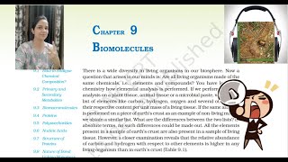 Ch 9 Biomolecules Class 11 NCERT Audio Book | Biology Class11 AudioBooks | NCERT Reading Only