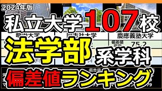 【2024年】私立大学法学部偏差値ランキング | 全国107大学の法学部系学科データ一覧